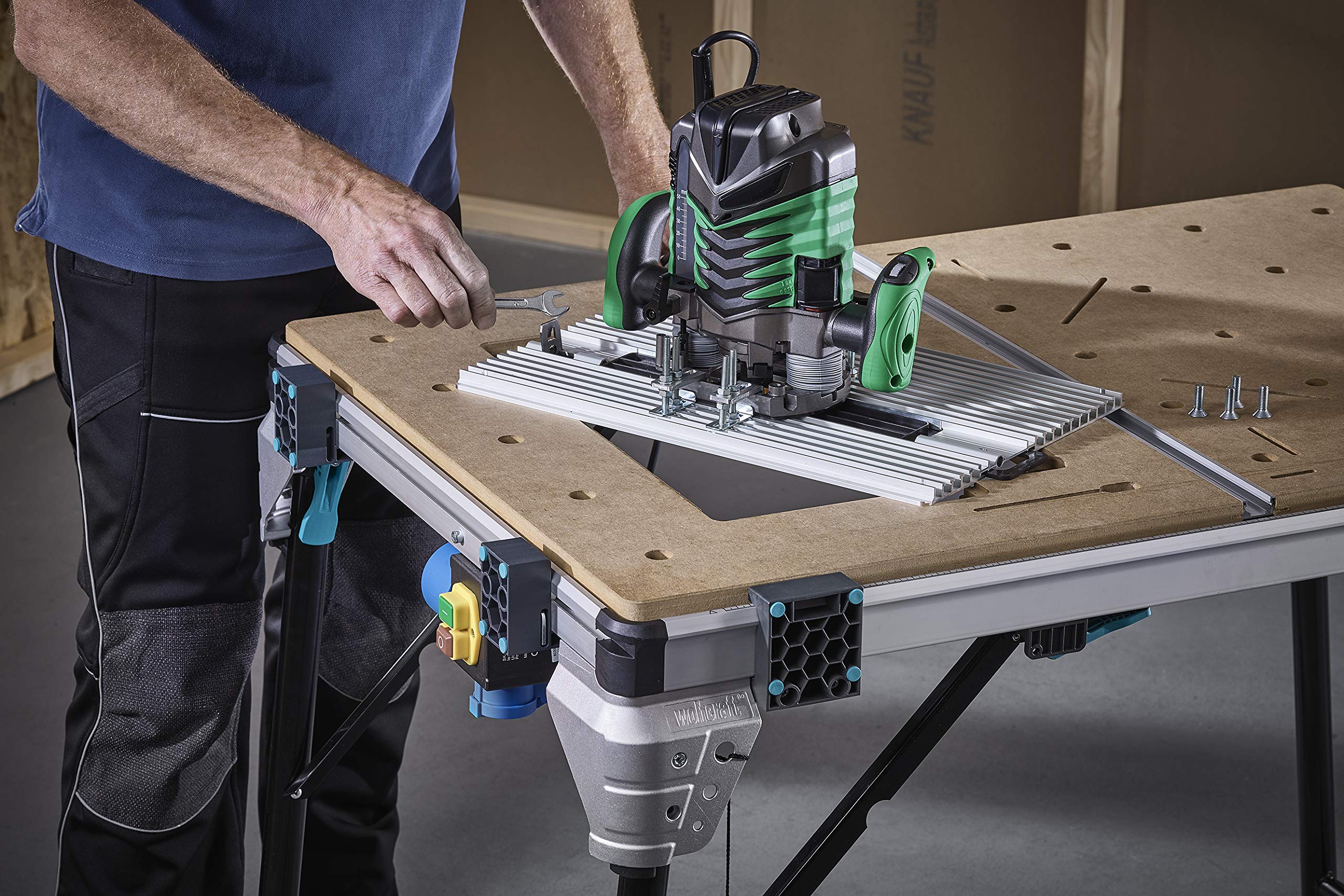 wolfcraft Maschinenplatte für MASTER cut 2200/2600 I 6899000 I Zusatzexemplar für schnellen Maschinenwechsel