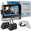 VSG24 7“ Element HD 2 Kameras Funk Rückfahrsystem Akku Magnet für Wohnmobil & LKW, KFZ Set kabellos inkl. Rückfahrkamera + Monitor, DIY Nachrüstung 12V-24V, Kamera digital, Auto Rückspiegel