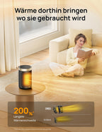 Dreo Energiesparender Heizlüfter, 34 dB Leiser 1500W Elektrischer PTC Keramik, Thermostat, Überhitzungs- & Kippschutz, 12 Std. Timer, Elektroheizung für Räume Schlafzimmer, Heater 316, Gold