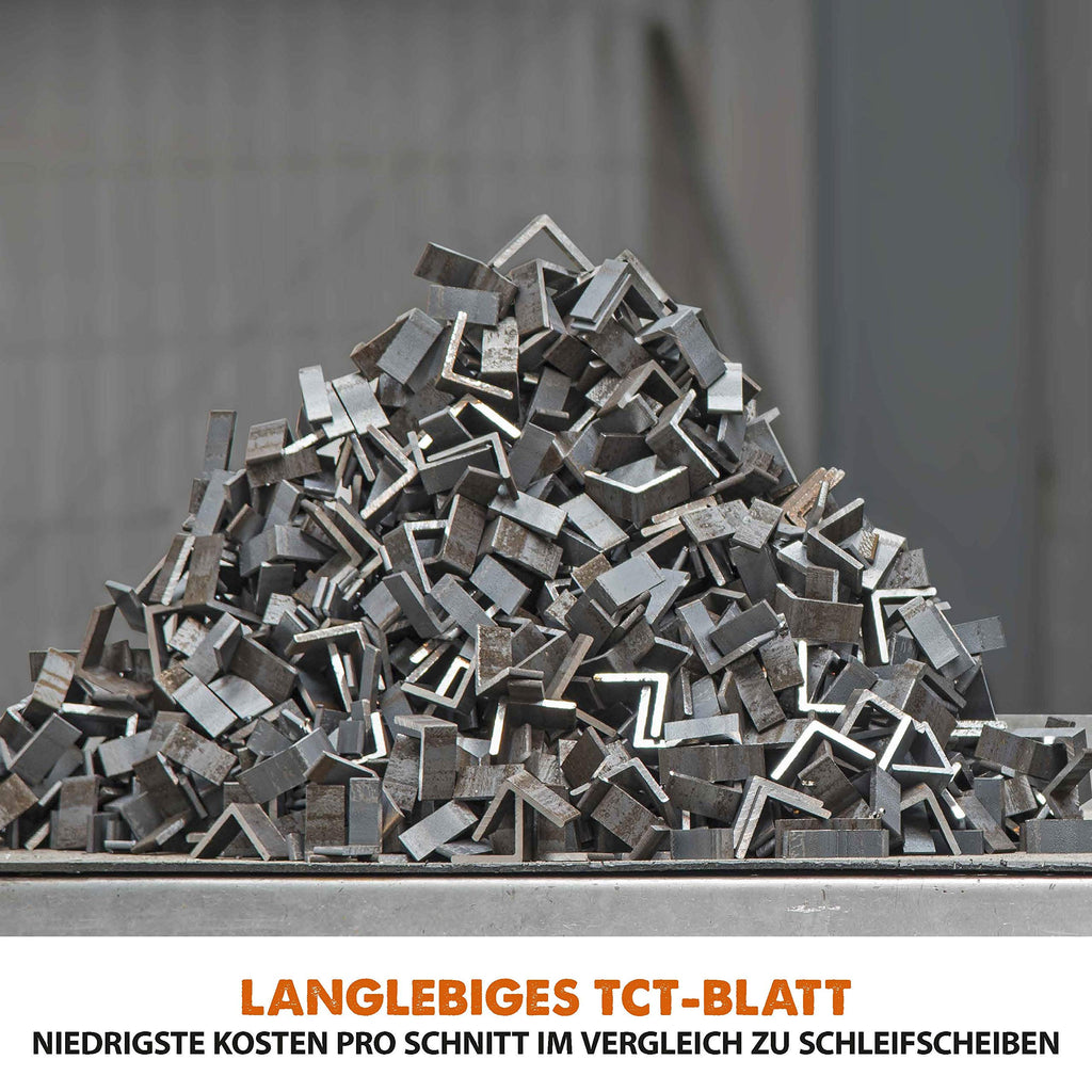 Evolution R355CPS Kappsäge Kapp-Zug-Gehrungssäge 2200 W | inkl. Ø 355 mm HM-Sägeblatt Multi-Material-Schneiden Holz, Aluminium, Stahl, Kunststoff | Schnittleistung von 120 x 120 mm | 0-45˚ Gehrung