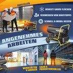 MASKO® Heizkanone 30kW Diesel Bautrockner Bauheizer Heißluftgenerator Heizgebläse 38L Tank mit Thermostat Ölheizer Luftstrom 750m³/h/Stunde Ölbeheizung Heizlüfter Heizstrahler Schwarz