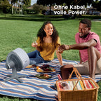 Shark FlexBreeze TableMate Akku-Ventilator, innen & außen, ≤24h Laufzeit, Hochgeschwindigkeits-Kühlung, 20 m Reichweite, leise & langlebig, 5 Geschwindigkeiten, Oszillation, Fernbedienung FA150EU