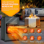 TRESKO 4200 Watt Gasheizung inkl. Gasdruckregler Gasschlauch + Abdeckung | Gasheizer Gasofen Gasheizofen mit 3 Stufen | Infrarot Gasheizgerät (Anthrazit)
