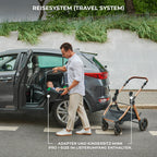 Kinderkraft ESME Kinderwagen 3 in 1 komplettset bis 26 kg, Kombikinderwagen reisesysteme mit Babyschale I-size 40-75 cm, Zusammenklappen, Liegeposition, Grau