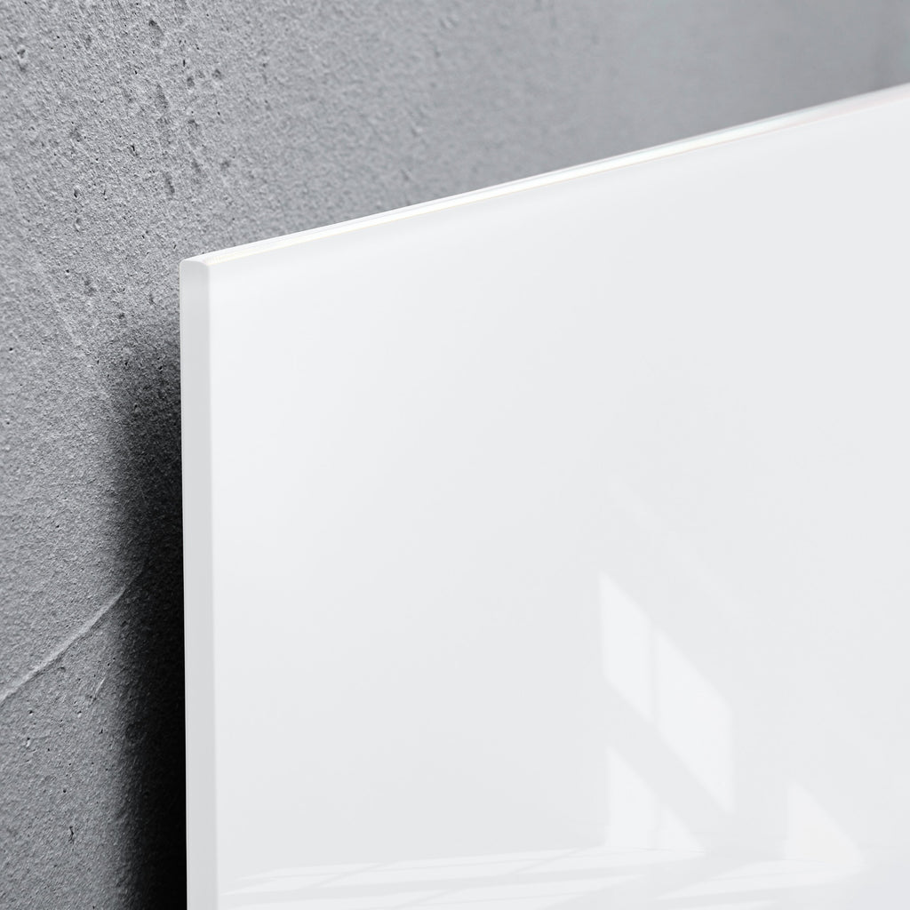 SIGEL GL131 Premium Glas-Magnettafel 78 x 48 cm super-weiß hochglänzend, SGS geprüft, einfache Montage, incl. 3 starke Magnete, für Büro, Schule & Wohnung, Artverum