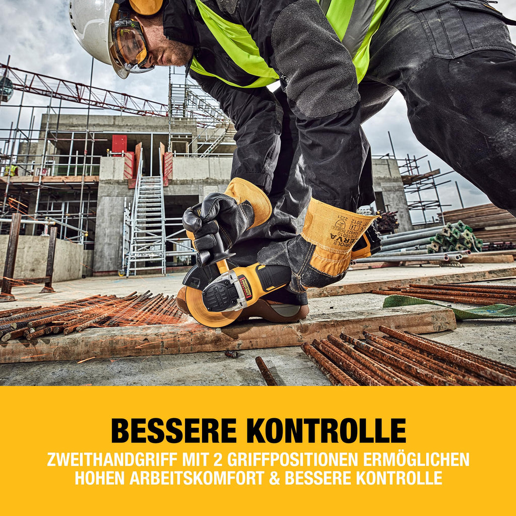 DEWALT 18V XR Akku-Winkelschleifer 125mm mit Paddel-Schalter (bürstenloser Motor, elektrische Bremse & Kupplung, Schnellspannfutter, inkl. TSTAK-Box II, Lieferung ohne Akku & Ladegerät), DCG406NT-XJ