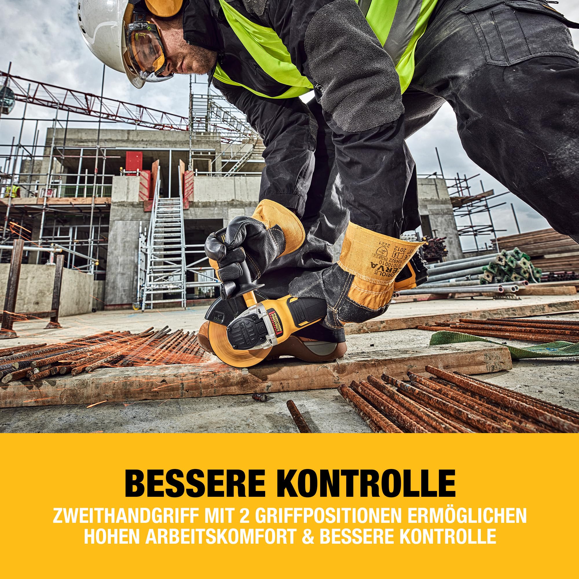 DEWALT 18V XR Akku-Winkelschleifer 125mm mit Paddel-Schalter (bürstenloser Motor, elektrische Bremse & Kupplung, Schnellspannfutter, inkl. TSTAK-Box II, Lieferung ohne Akku & Ladegerät), DCG406NT-XJ