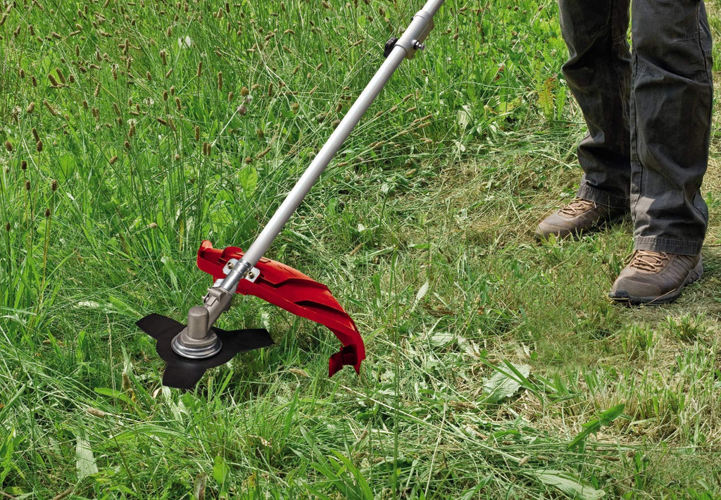 Einhell Benzin-Sense GC-BC 36-4 S (1 kW, 42 cm Schnittbreite Faden, 25.5 cm Schnittbreite Messer, Alu-Hand-/Bikegriff mit Bedienelementen, Alurohrführungsholm, 3-Zahn-Messer + Doppelfadenspule)