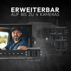 VSG24 7“ Evolution HD Funk Rückfahrsystem für Wohnmobil & LKW, KFZ Set kabellos inkl. Rückfahrkamera + Monitor, einfach zum DIY Nachrüsten 12V-24V, Kamera digital, Auto Rückspiegel Einparkhilfe