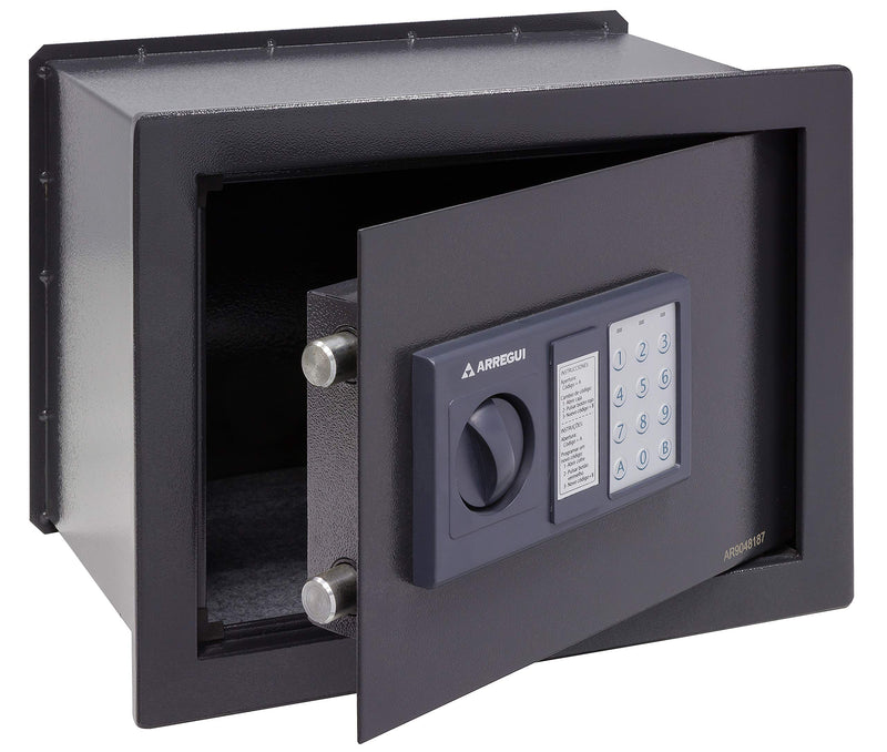 ARREGUI Class W25EB Wandtresor mit Zahlenschloss | Tresor Wandmontage mit Elektronikschloss | Doppelbolzen Verriegelung | Einfache Montage | Versteckter Tresor | 28 x 38 x 25 cm, 17 L