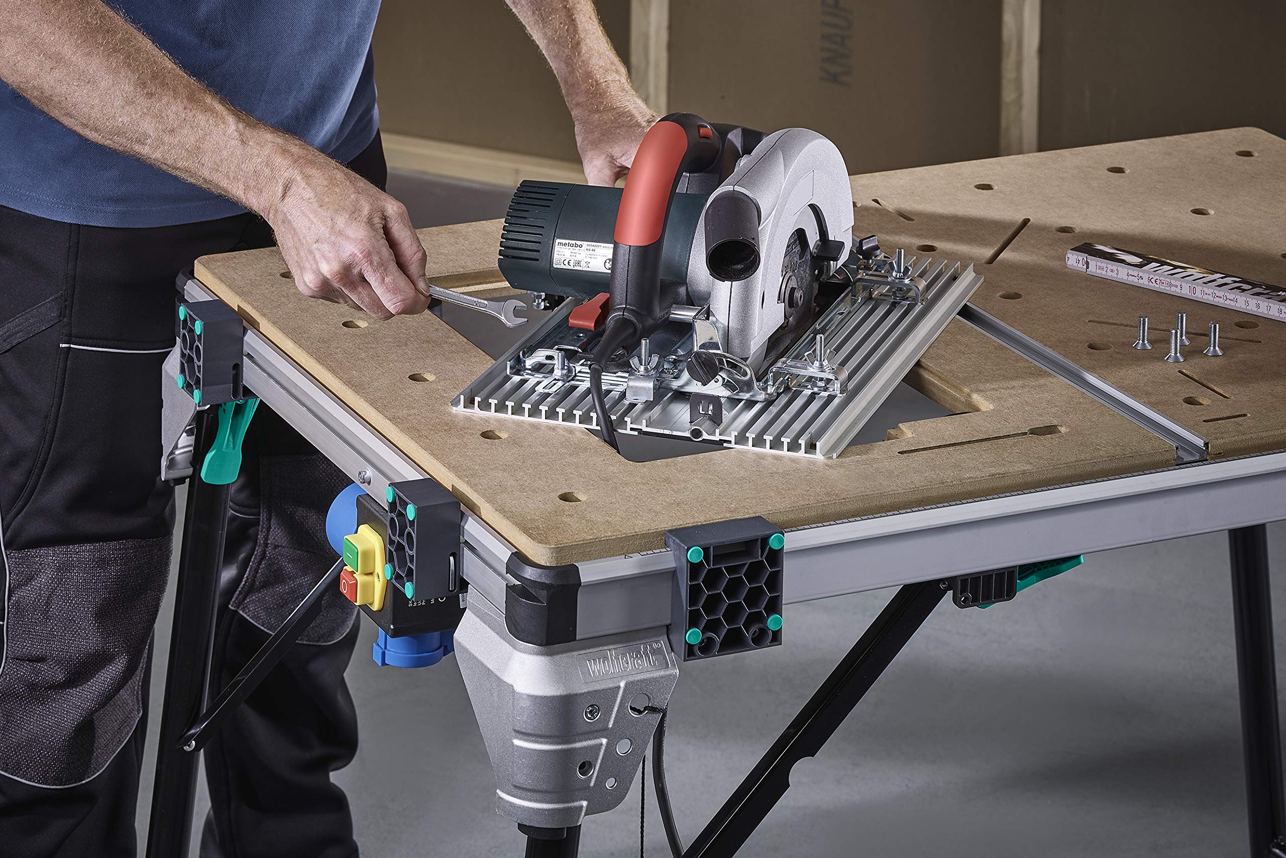 wolfcraft Maschinenplatte für MASTER cut 2200/2600 I 6899000 I Zusatzexemplar für schnellen Maschinenwechsel