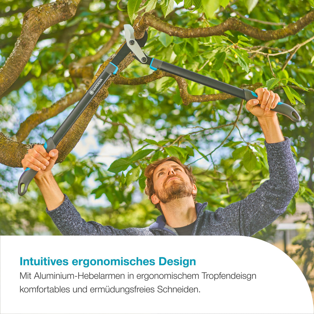 Gardena Astschere EnergyCut Pro L, Bypass-Astschere für grünes, frisches Holz, 50 mm Schnittdurchmesser, präzisionsgeschliffene Klingen, leichtes Design, ergonomische Griffe (12051-88)