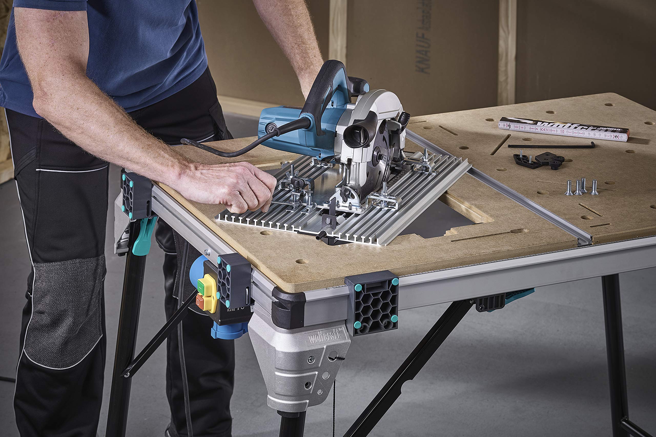 wolfcraft Maschinenplatte für MASTER cut 2200/2600 I 6899000 I Zusatzexemplar für schnellen Maschinenwechsel