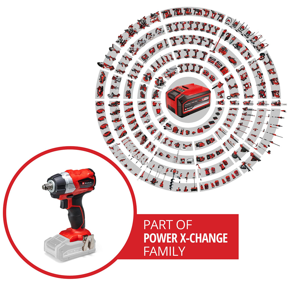 Einhell Akku Schlagschrauber TE-CW 18 Li BL Solo Power X-Change (Lithium Ionen, 18 V, 215 Nm, LED Licht, Bit-Adapter zum Schrauben, ohne Akku und Ladegerät)