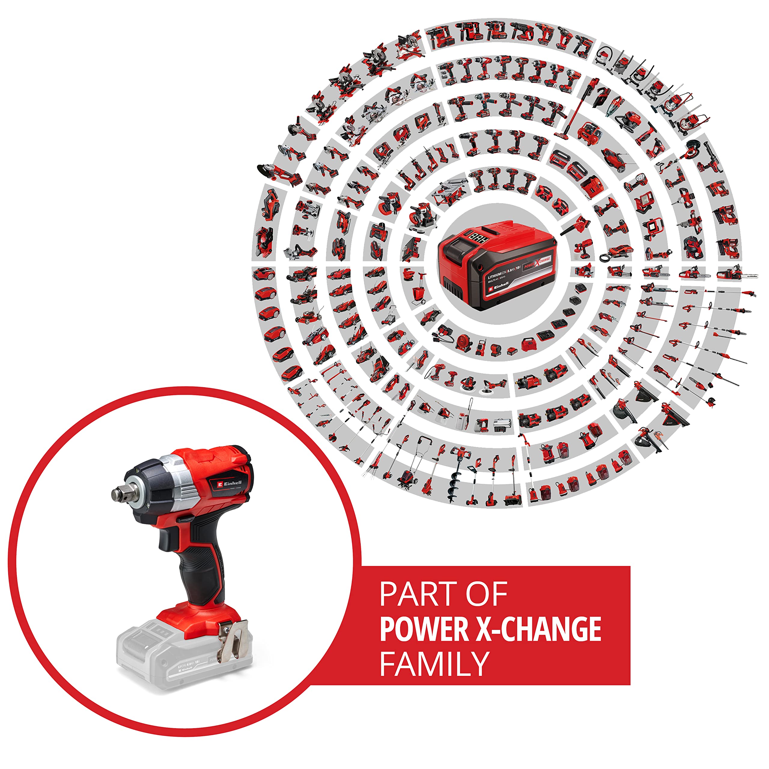 Einhell Akku Schlagschrauber TE-CW 18 Li BL Solo Power X-Change (Lithium Ionen, 18 V, 215 Nm, LED Licht, Bit-Adapter zum Schrauben, ohne Akku und Ladegerät)