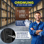 MASKO® 2er-Set Lagerregal Schwerlastregal, Kellerregal, 160 x 80 x 40 cm, bis 700kg belastbar, 4 verstellbare Ablagen, MDF-Platten Regal aus Metall, Steckregal, Werkstattregal, Keller, Garage Schwarz