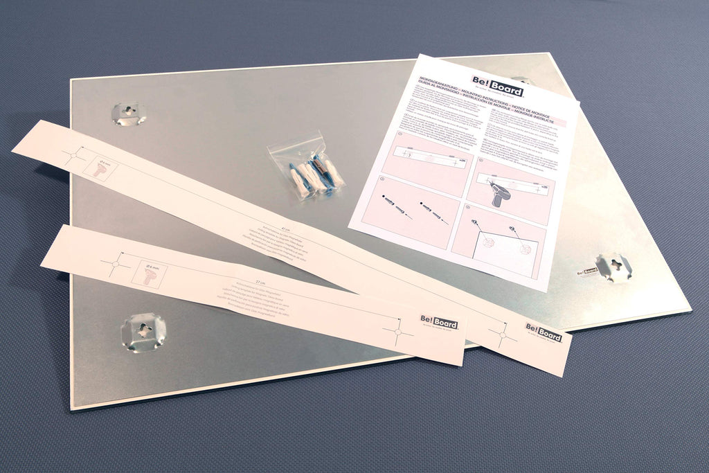 Sigel B1200 Glas-Magnettafel BeBoard rein-weiß, 60 x 40 cm, Memoboard magnetisch & beschreibbar, incl 2 Neodym-Magnete, rahmenlos, für Wohnung und Büro