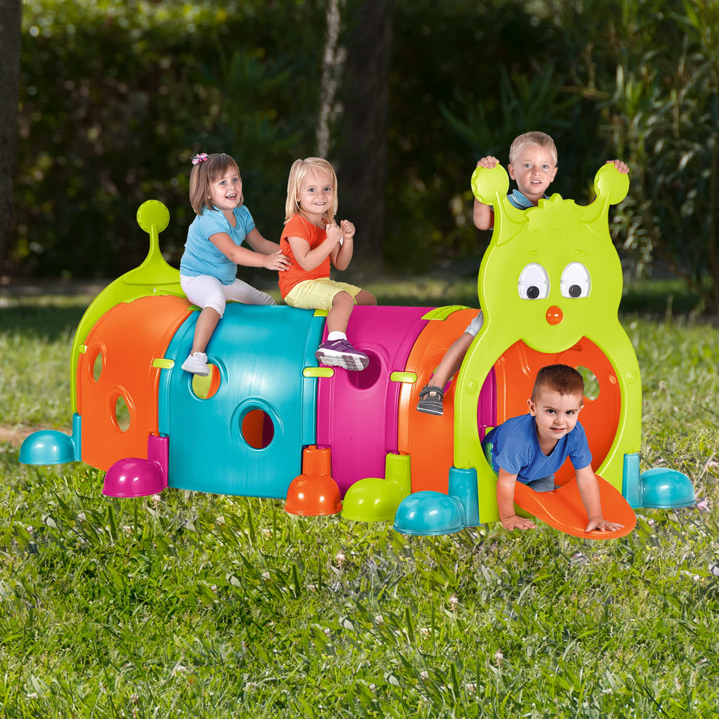 FEBER - Febergus, Kinder-Sporttunnel, Indoor und Garten, mit 4 erweiterbaren bunten Modulen, Outdoor-Spielzeug für Jungen und Mädchen +3 Jahre, Famosa (FEU12000)
