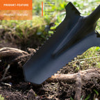 Meister Spaten mit Wurzelsäge - Für Wurzeln bis 3 cm - 195 mm Arbeitsbreite - Ergonomischer D-Griff - Für Garten, BAU & Landschaftspflege/Wurzelspaten/Spaten Garten/Wurzelentferner / 9872240