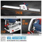 Güde 58232 Tauchkreissäge TS 57-1400 KE Set (1400 W, Sägeblatt-Ø 165 mm, Paralleler Tauchmechanismus, Winkelverstellung von 0° bis 47°)