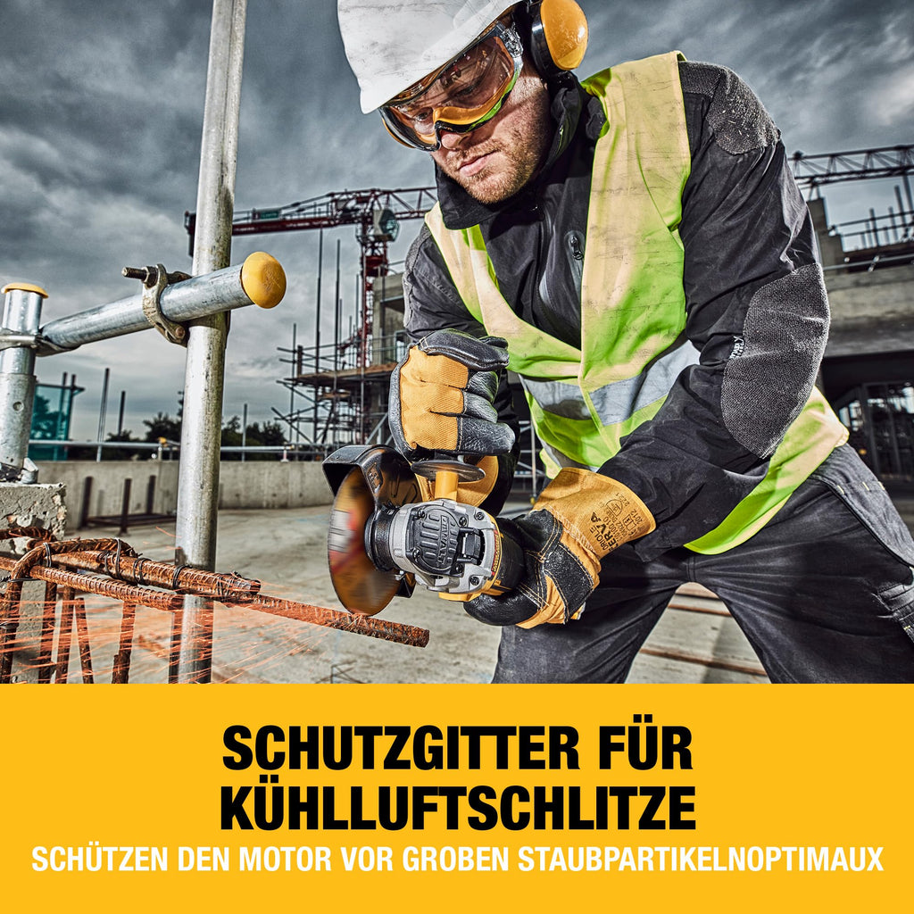 DEWALT 18V XR Akku-Winkelschleifer 125mm mit Paddel-Schalter (bürstenloser Motor, elektrische Bremse & Kupplung, Schnellspannfutter, inkl. TSTAK-Box II, Lieferung ohne Akku & Ladegerät), DCG406NT-XJ
