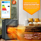 TRESKO 4200 Watt Gasheizung inkl. Gasdruckregler Gasschlauch + Abdeckung | Gasheizer Gasofen Gasheizofen mit 3 Stufen | Infrarot Gasheizgerät (Anthrazit)