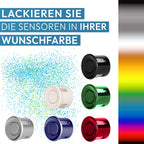 VSG24 Premium Einparkhilfe hinten zum nachrüsten am Auto, PDC Parksensoren hinten mit Stecksystem für einfachste Montage Rückfahrwarner mit Lautsprecher & 4 Sensoren Parkhilfe Nachrüstsatz Schwarz