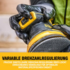 DEWALT 18 Volt Akku-Exzenterschleifer (Schleifpapier-ø: 125 mm, elektronische Drehzahlregulierung, Staubschutz für Getriebe und Schalter, mit Klettfix-System, ohne Akku und Ladegerät), DCW210N