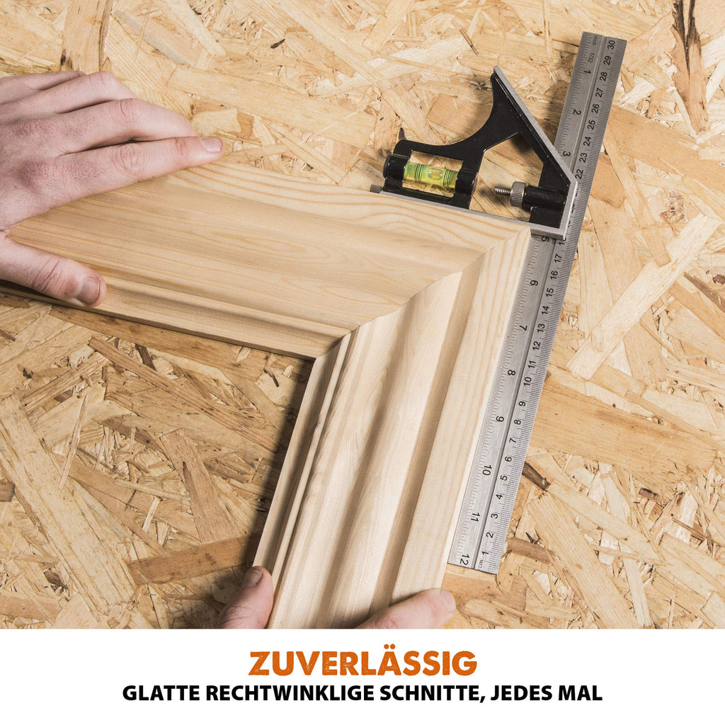 Evolution Doppelgehrungssäge Schiebe-Kapp- und Gehrungssäge R255SMS-DB+ | 2000 W, 300 mm Gleitfunktionalität, Schrägschnitt, Gehrungswinkeln | Ø 255 mm HM / TCT Sägeblatt für Multimaterialschnitt