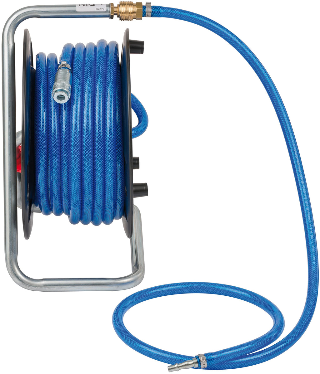 Brennenstuhl Druckluftschlauchtrommel Anti Twist (18,5m Schlauch + 1,5m Verbindungsschlauch, mit Metall-Einhand-Schnellkupplungen und Wandhalterung, Made in Germany)