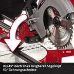Einhell Akku-Zug-Kapp-Gehrungssäge TE-SM 36/210 Li-Solo Power X-Change (36 V, max. 65 mm x 310 mm Schnitttiefe/-breite, Ø 210 mm Sägeblatt, neigbarer Sägekopf, Laser, ohne Akku)