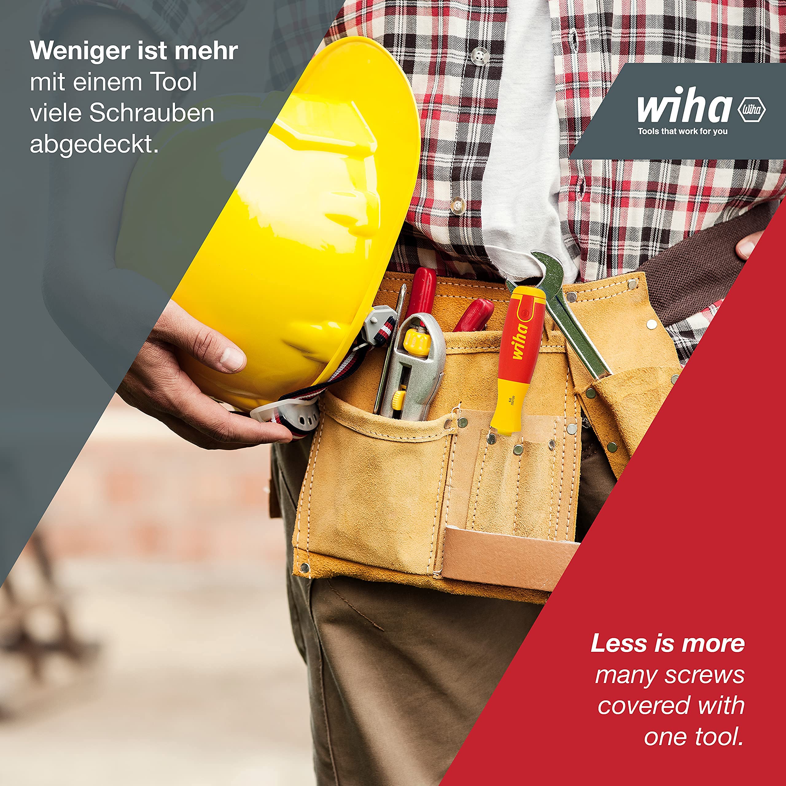 Wiha Schraubendreher Set LiftUp electric 6-tlg. mit verstaubarem Bit Set (38611) I Schraubenzieher Satz mit Bit Magazin aus slimBits für Elektriker, Bithalter, Schlitz/ Kreuzschlitz/ Plusminus