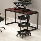 Simple Houseware Hochleistungs-Rollwagen mit 3 Ebenen aus Metall, Schwarz