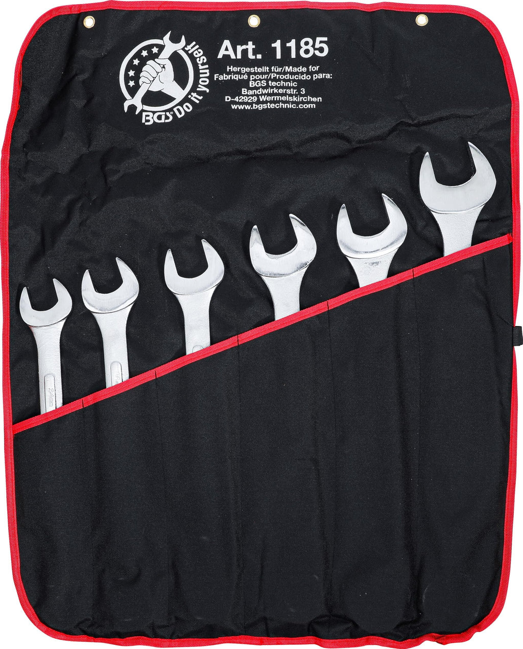 BGS Diy 1185 | Maul-Ringschlüssel-Satz | 6-tlg. | XXL | SW 34 - 50 mm | inkl. Tetron-Rolltasche