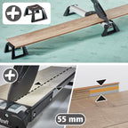 wolfcraft Projekt-Set „Vinyl & Laminat verlegen“ - 8638000 - Profi-Schneider für Vinyl und Laminat und 30 hochwertige Universal-Keile - Staubfreies Schneiden, Einfacher Zuschnitt