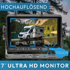 VSG24 7“ Element HD Funk Rückfahrsystem Akku Magnet für Wohnmobil & LKW, KFZ Set Rückfahrkamera kabellos + Monitor DIY Nachrüsten 12V-24V Kamera digital Auto Rückspiegel Pferdeanhänger Dashcam