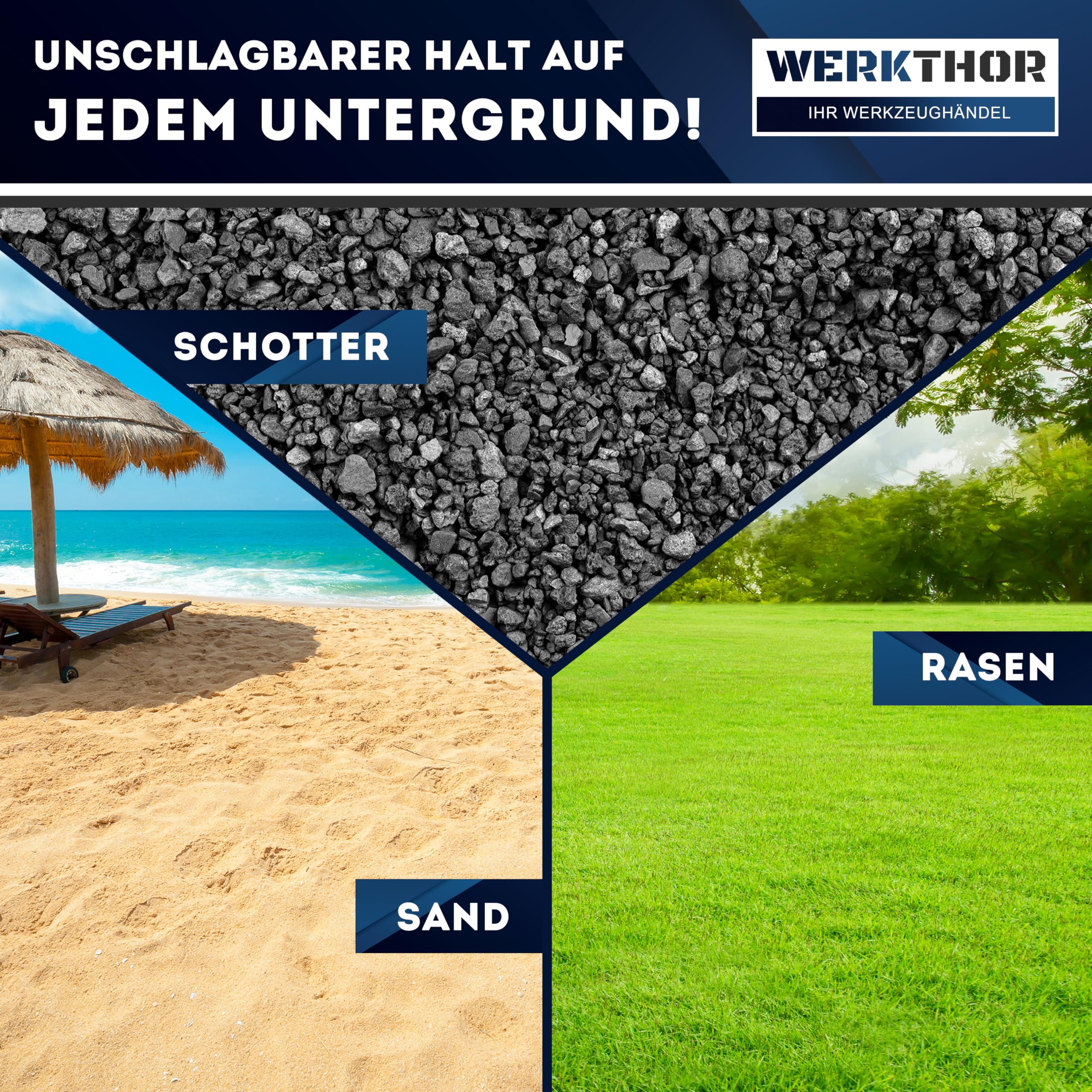 WERKTHOR Auffahrkeile für Wohnmobil - [2er Set] Hochbelastbare Auffahrkeile für maximalen Halt [<5t] - Auffahrkeile für Wohnwagen Wohnmobil & Anhänger - Keile für jeden Untergrund