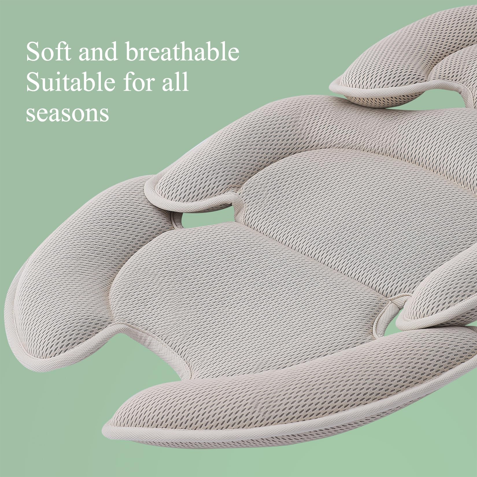 Innokids Säuglings Autositz Einsatz, Neugeborener Kopf-Stützkissen und Körper-Stützkissen für Babys Anzug für Baby-Autositze und Kinderwagen (Beige)