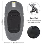 Zamboo Universal Fußsack für Babyschale, Kinderwagen Wanne und Buggy - 2in1 Winterfußsack und Sitzauflage aus kuscheligem Fleece, Baby Fusssack mit Tasche - Grau