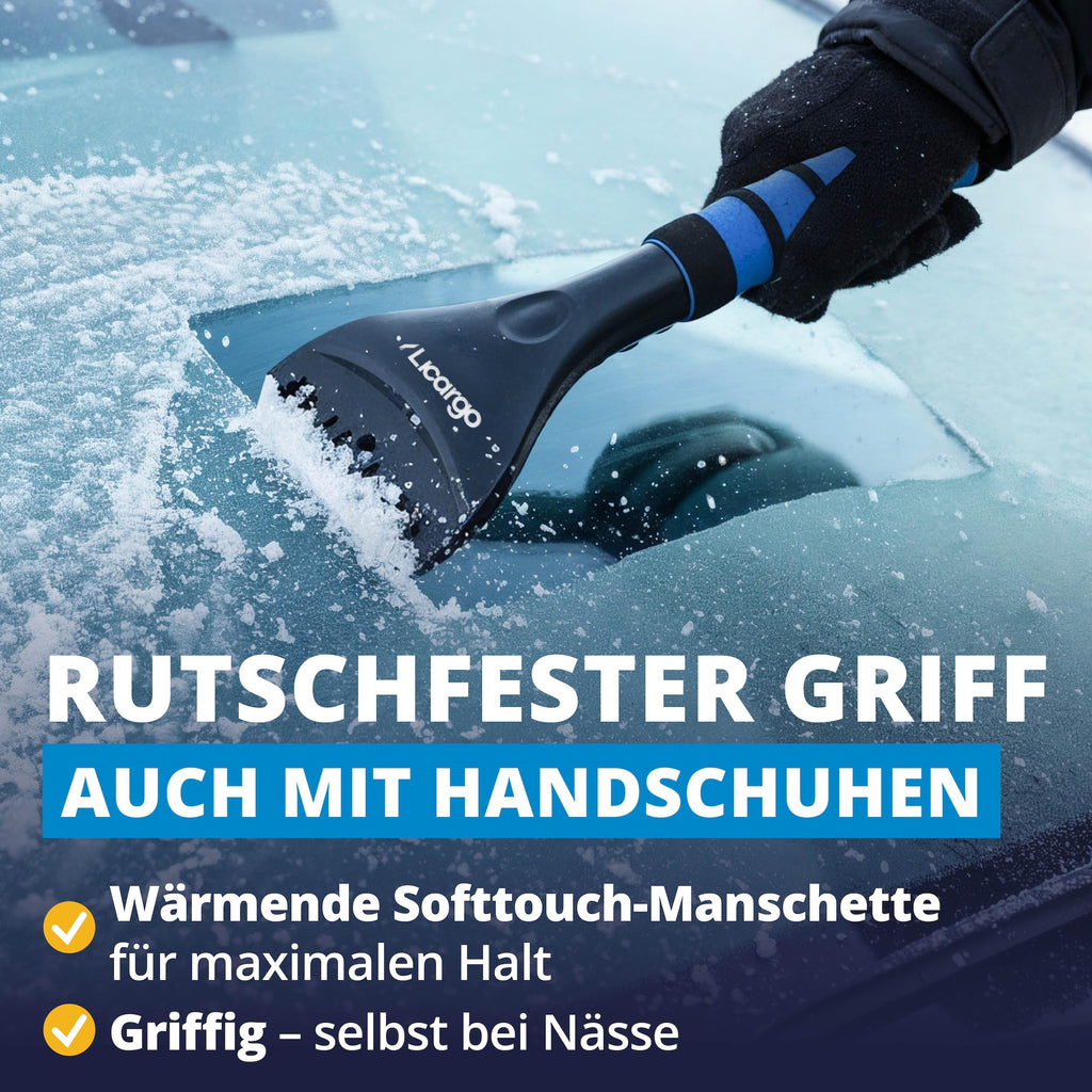 LICARGO Eiskratzer Auto mit Besen 67cm - Teilbares Stecksystem - stabil & wackelfrei - kratzerfrei & lackschonend Schneebesen Auto - Rutschfester Griff, kompakt verstaubar - Scheibenkratzer PKW & SUV
