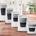 Leitz IQ Autofeed Small Office Aktenvernichter, 50 Blatt Papierstapel schreddern, Zeit sparen mit automatischem Einzug, Partikelschnitt P4, 20L Abfallbehälter, Leiser Betrieb für Büro, 80350000
