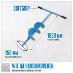 Güde Handerdbohrer GH 150 (Gesamtlänge 104 cm, ø 15 cm, für das Setzen von Zaunpfählen, Einpflanzungen etc, rutschfeste Handgriffe, großer Quergriff aus Metall für optimale Kraftübertragung)