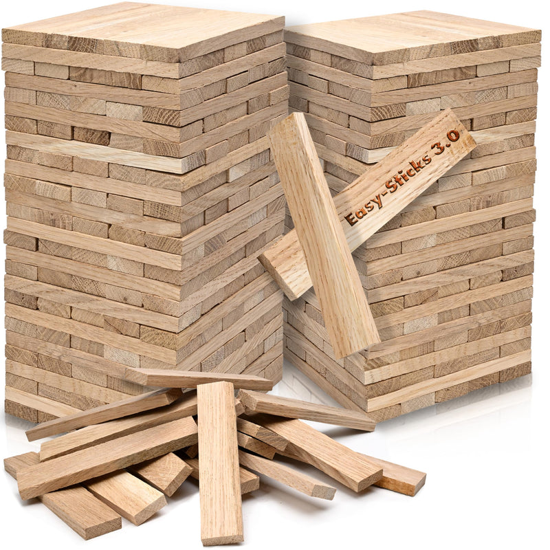 Easy-Sticks 3.0 Eiche – 210 Stück – Bastelholz OHNE Klebeband – Hölzchen für DIY Projekte und Deko – Hölzer zum Bauen und Verkleiden