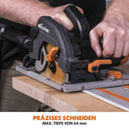 Evolution Handkreissäge R185CCSX Kreissäge Tauchsäge 1600W Inkl. Ø 185 mm HM-Sägeblatt Multi-Material-Schneiden Holz, Aluminium, Stahl, Kunststoff | Mit 3-teiliger 1020mm Mini-Schiene Führungsschiene