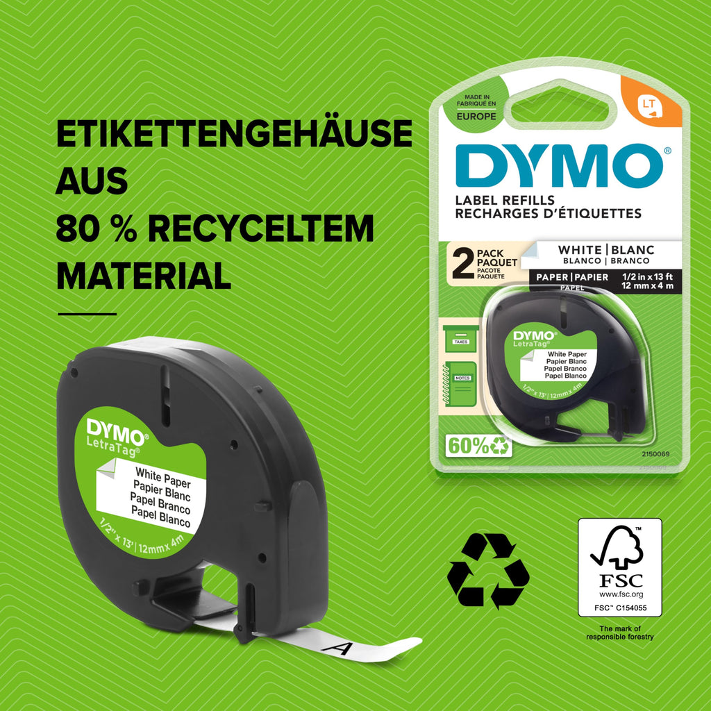 DYMO LetraTag LT-100H Beschriftungsgerät Handgerät | Tragbares Etikettiergerät mit ABC Tastatur | blau | Ideal fürs Büro oder zu Hause
