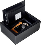Amazon Basics Safe, klein, schlank, für Schreibtischschublade, mit programmierbarem Elektronisches Kombinationsschloss, schwarz, 30 cm B x 21.8 cm T x 11.2 cm H