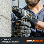 WORX NITRO WX352.4 Akku-Schlagbohrmaschine 20V, bürstenloser Motor, 60Nm, variable Drehzahlregelung, LED-Licht (inkl. 75 Stück Bits-Set, 2 Stk. 2,0Ah-PowerShare Akkus im Lieferumfang)