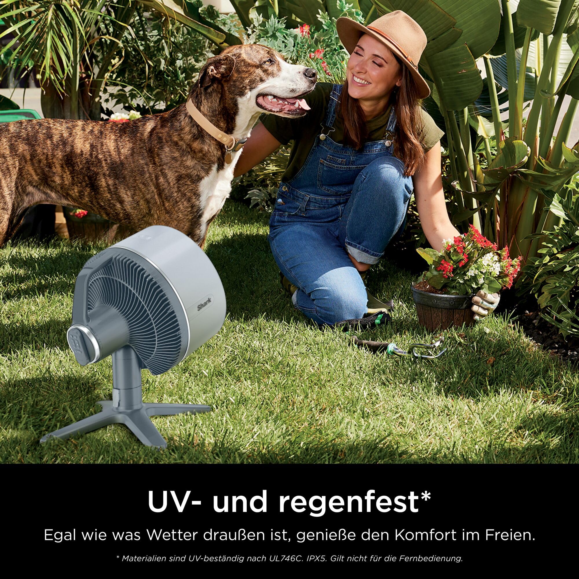 Shark FlexBreeze TableMate Akku-Ventilator, innen & außen, ≤24h Laufzeit, Hochgeschwindigkeits-Kühlung, 20 m Reichweite, leise & langlebig, 5 Geschwindigkeiten, Oszillation, Fernbedienung FA150EU