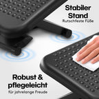 ACROPAQ Fußstütze Schreibtisch - Fußstütze mit 3 verstellbaren Höhen, Massagefunktion, neigbar von -30° bis +30° für maximalen Komfort - Fusshocker, Stehmatte schreibtisch, Fußbank