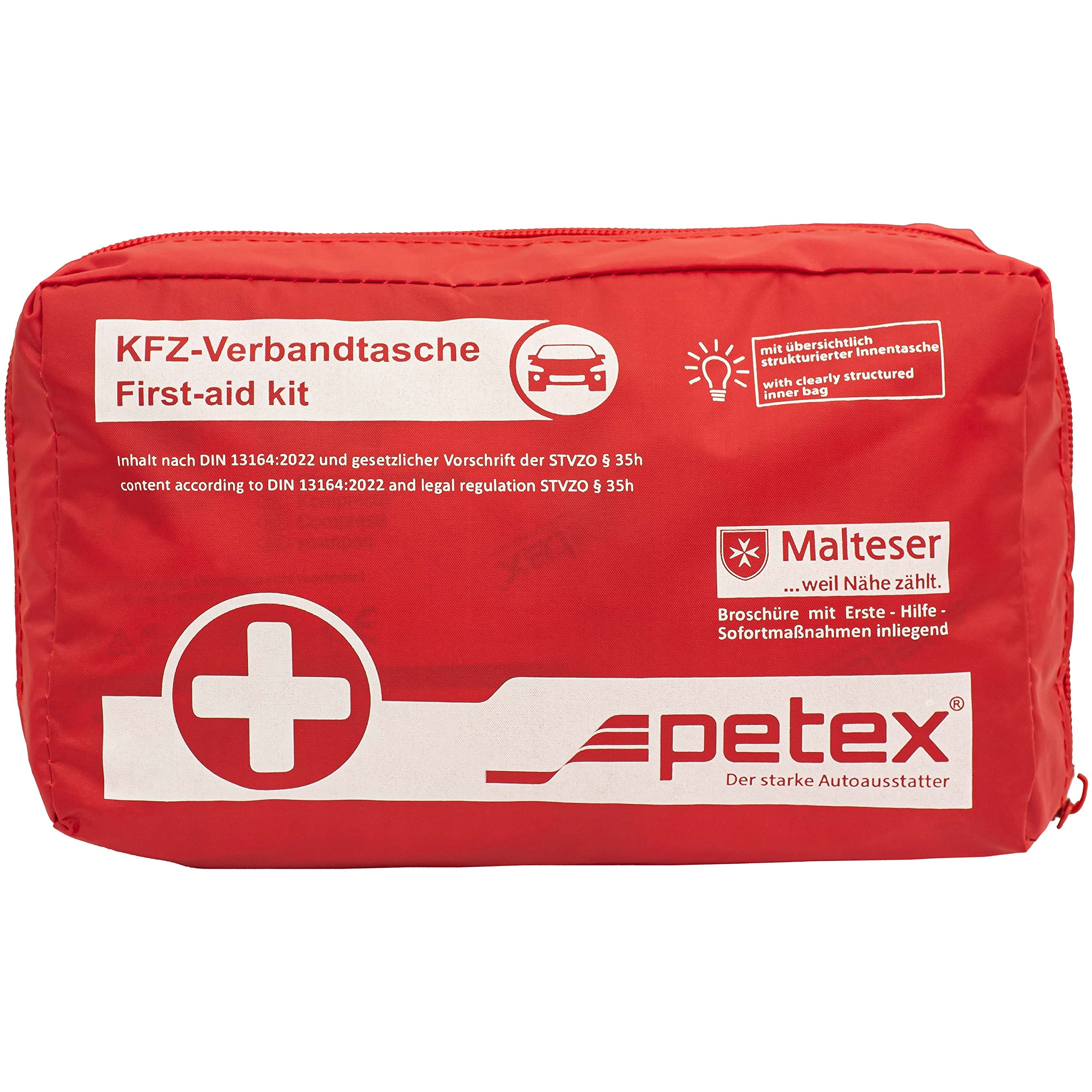 PETEX 43930012 Verbandtasche Inhalt nach DIN 13164, rot